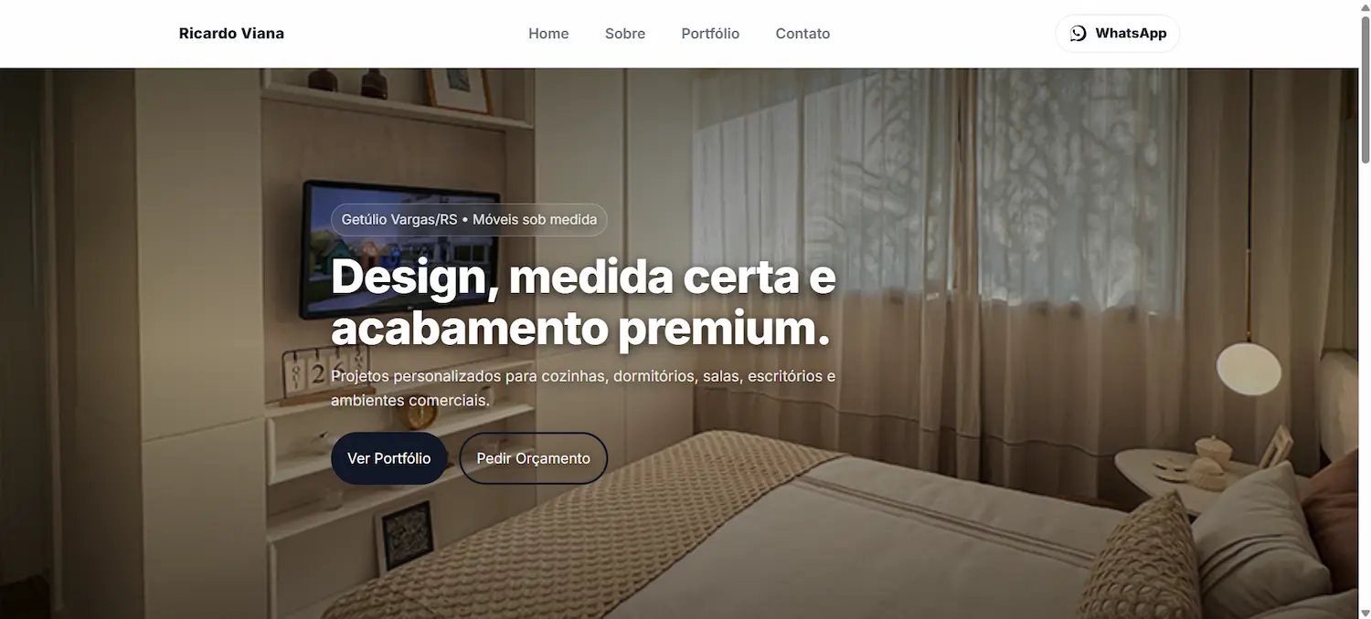 Preview do site Ricardo - Móveis Sob Medida