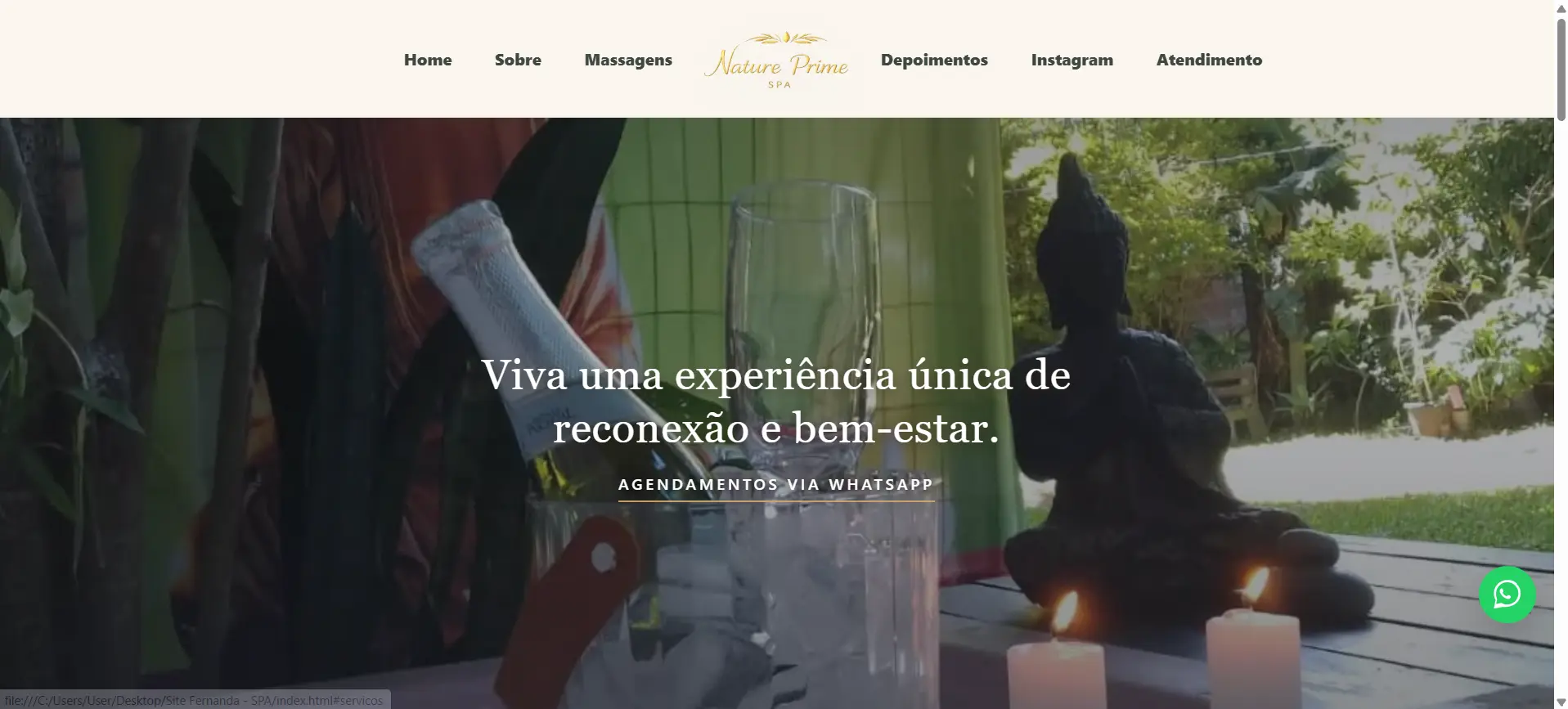 Preview do site Fernanda - Massoterapeuta
